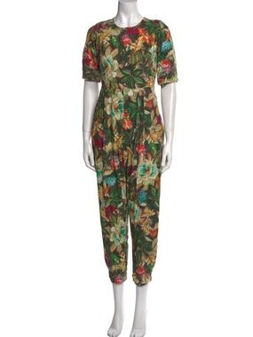 FARM Rio Green Tropical Floral Jumpsuit